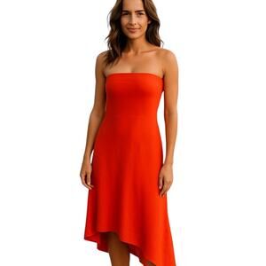 See You Next Monday Orange Strapless High Low Dress Size XL - NWT